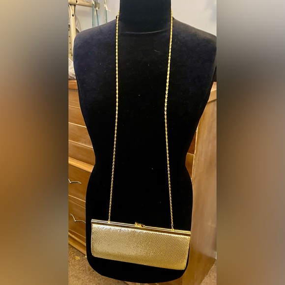 Valerie Stevens Gold Mesh Clutch Bag Purse - Picture 7 of 7